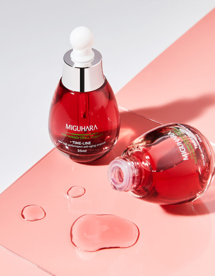 Miguhara Anti-Wrinkle Effect Ampoule Origin, 35mL, presented in a luxurious glass bottle with a precise dropper. This ampoule is enriched with potent anti-aging ingredients to reduce wrinkles and improve skin firmness, making it an essential addition to any skincare routine.
