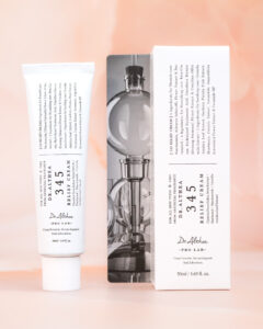 A tube of Dr. Althea 345 Relief Cream next to its box, featuring a clean design and ingredient details.